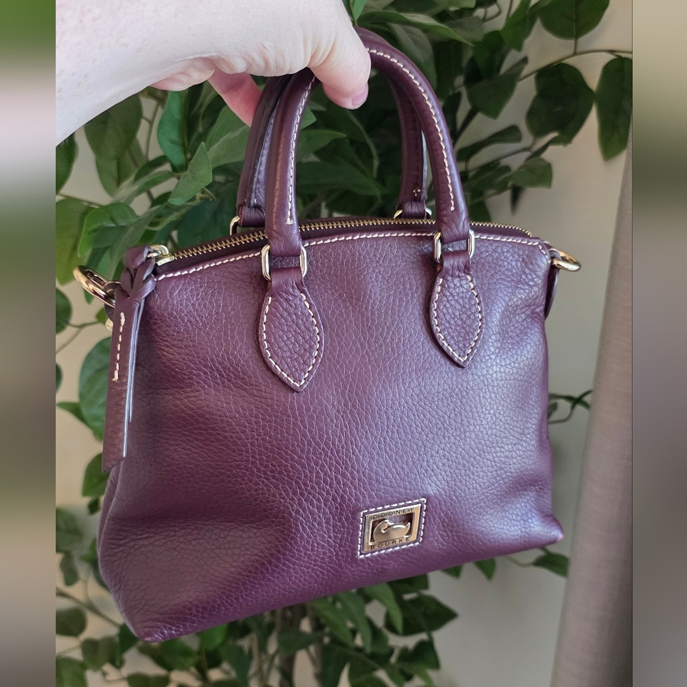 Dooney & Bourke Purple Pebble Leather Satchel